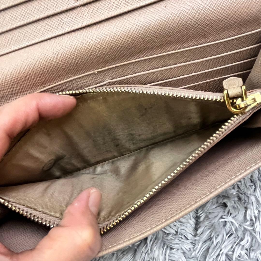 PRADA✨サフィアーノ メタルバー 2点 長財布 ピンクベージュ