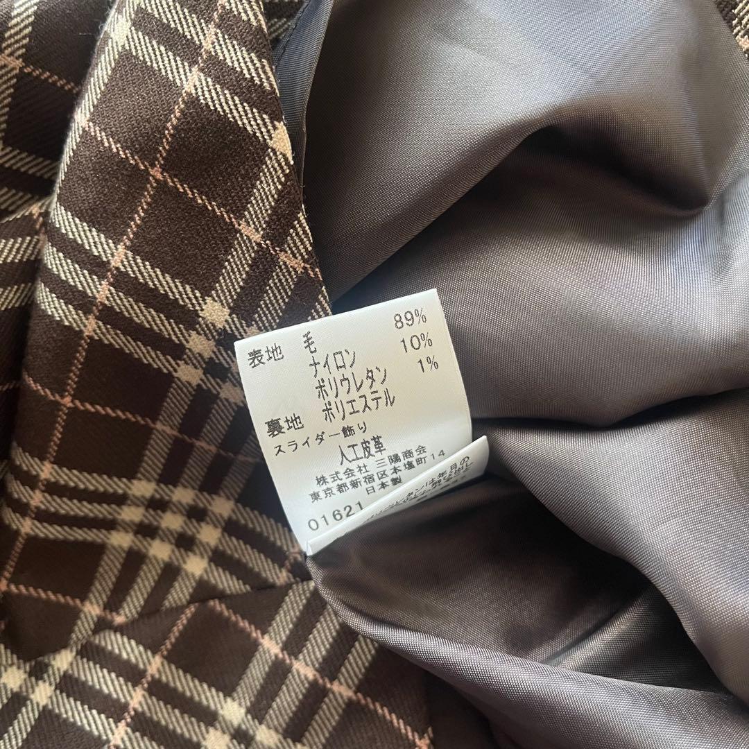 バーバリーブルーレーベル ノバチェック　ワンピース 38 ブラウン
