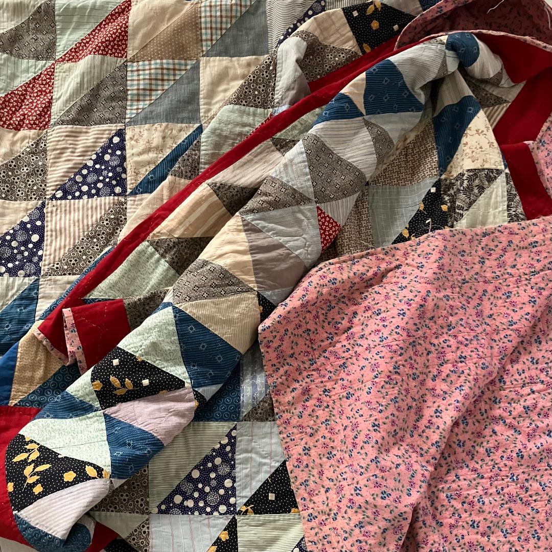 アンティーク アメリカ ビンテージ 1940〜50年代 パッチワーク大判キルト