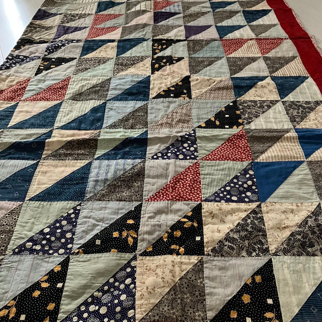 アンティーク アメリカ ビンテージ 1940〜50年代 パッチワーク大判キルト