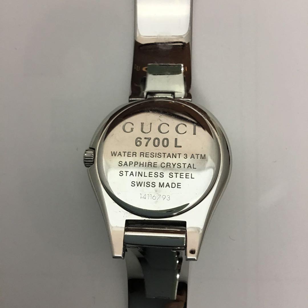 ‼️GUCCIグッチ‼️ステンレスブレスタイプ　6700Lサファイアクリスタル 時計
