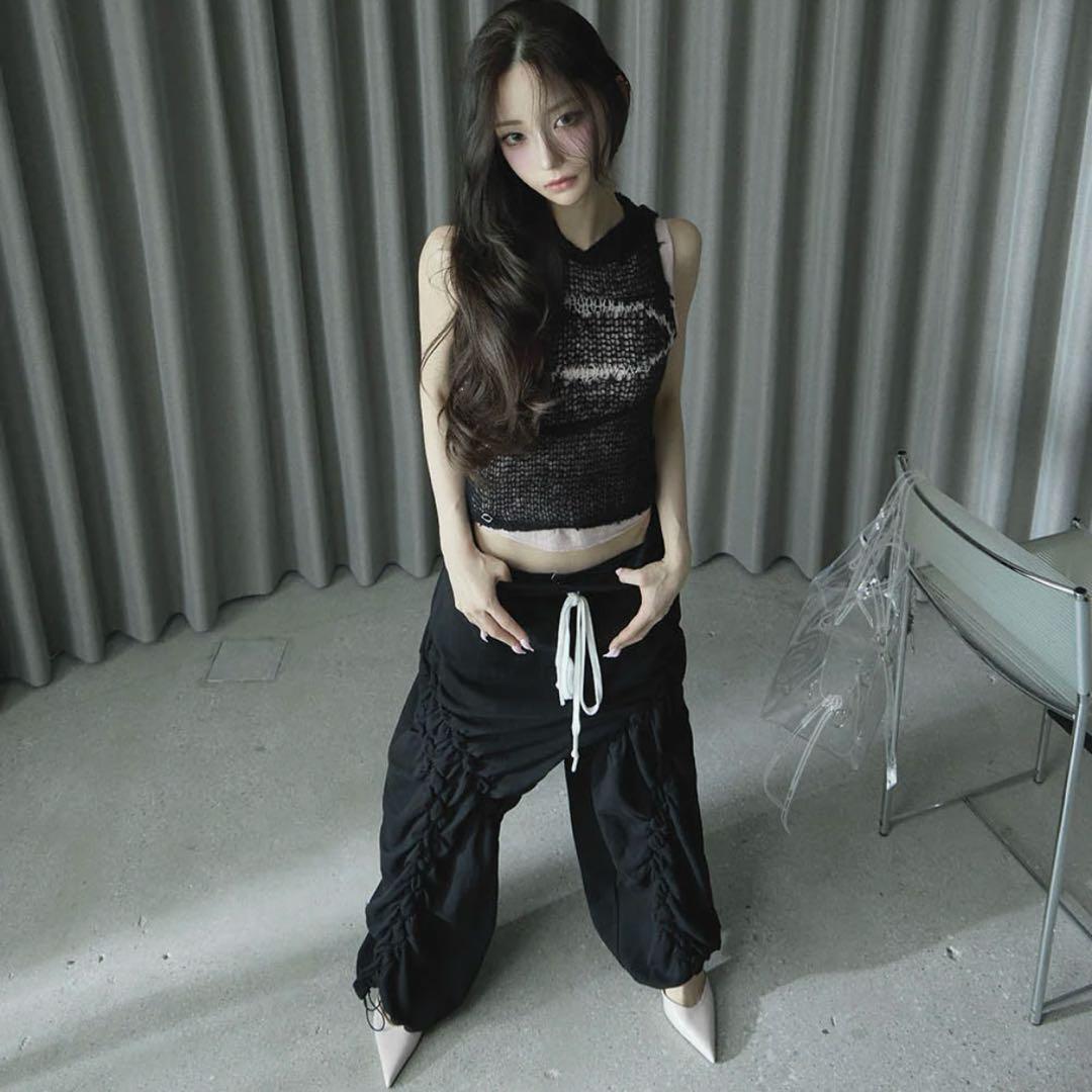 パンツ theredthread S ribbon smocking sweat