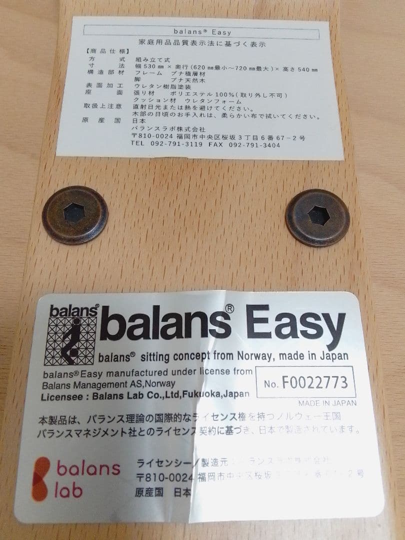 ☆ほぼ未使用☆ Rybo リボ バランスチェア バランスイージー 通常フレーム