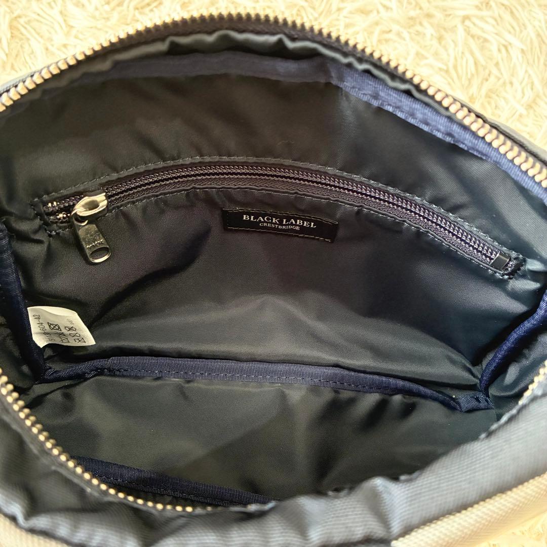極美品 ブラックレーベルクレストブリッジ ナイロンショルダーバッグ チェック