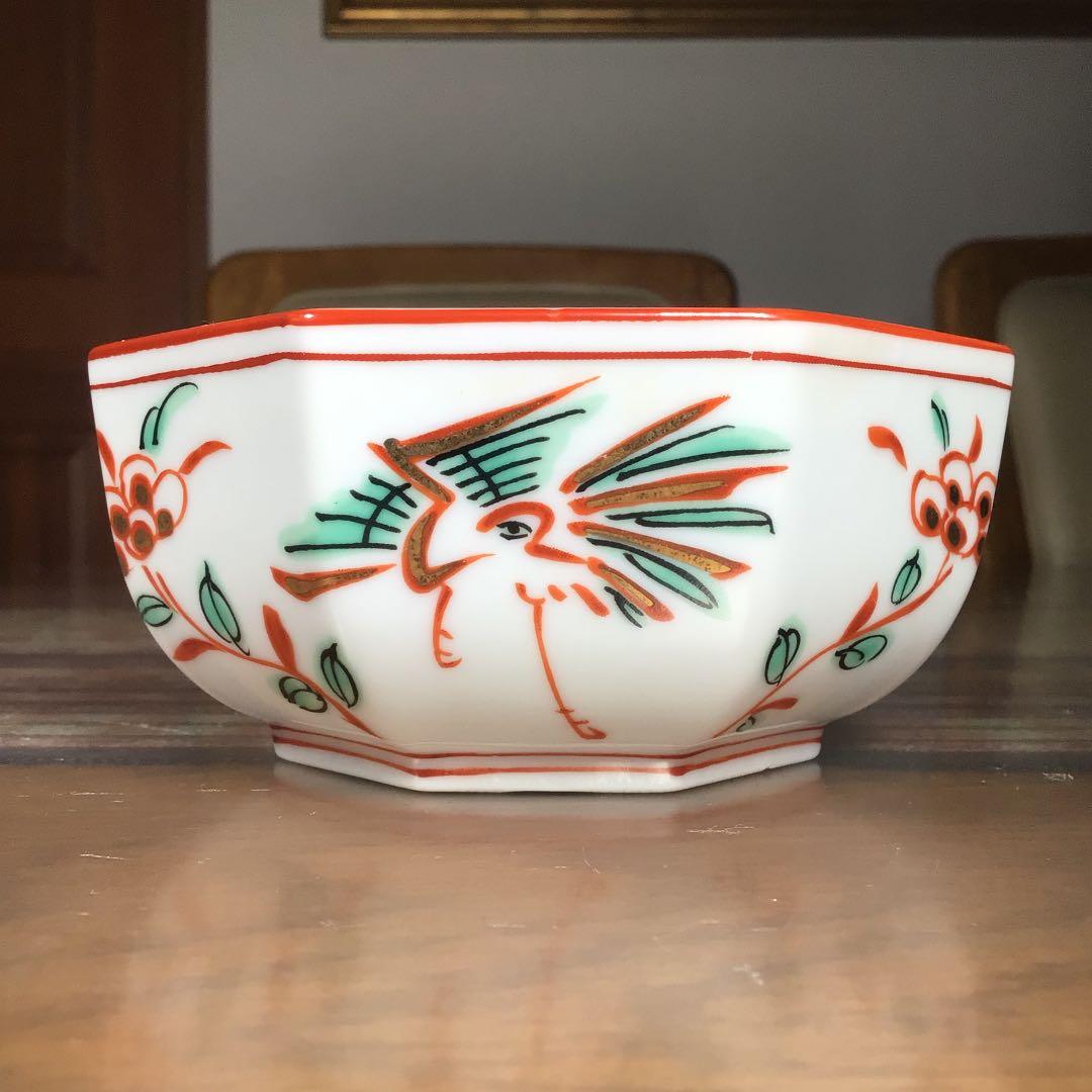 たち吉 『赤呉須花鳥』 赤絵金彩 小鉢 5枚 縁起物