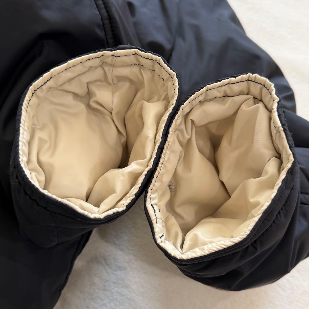 45R ナイロンダウンコート　ロングコート　フェザー　ベルトあり　日本製　紺　S