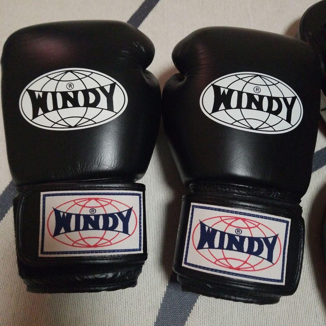 WINDY ボクシンググローブ ブラック16oz ドンキ購入ミットおまけ