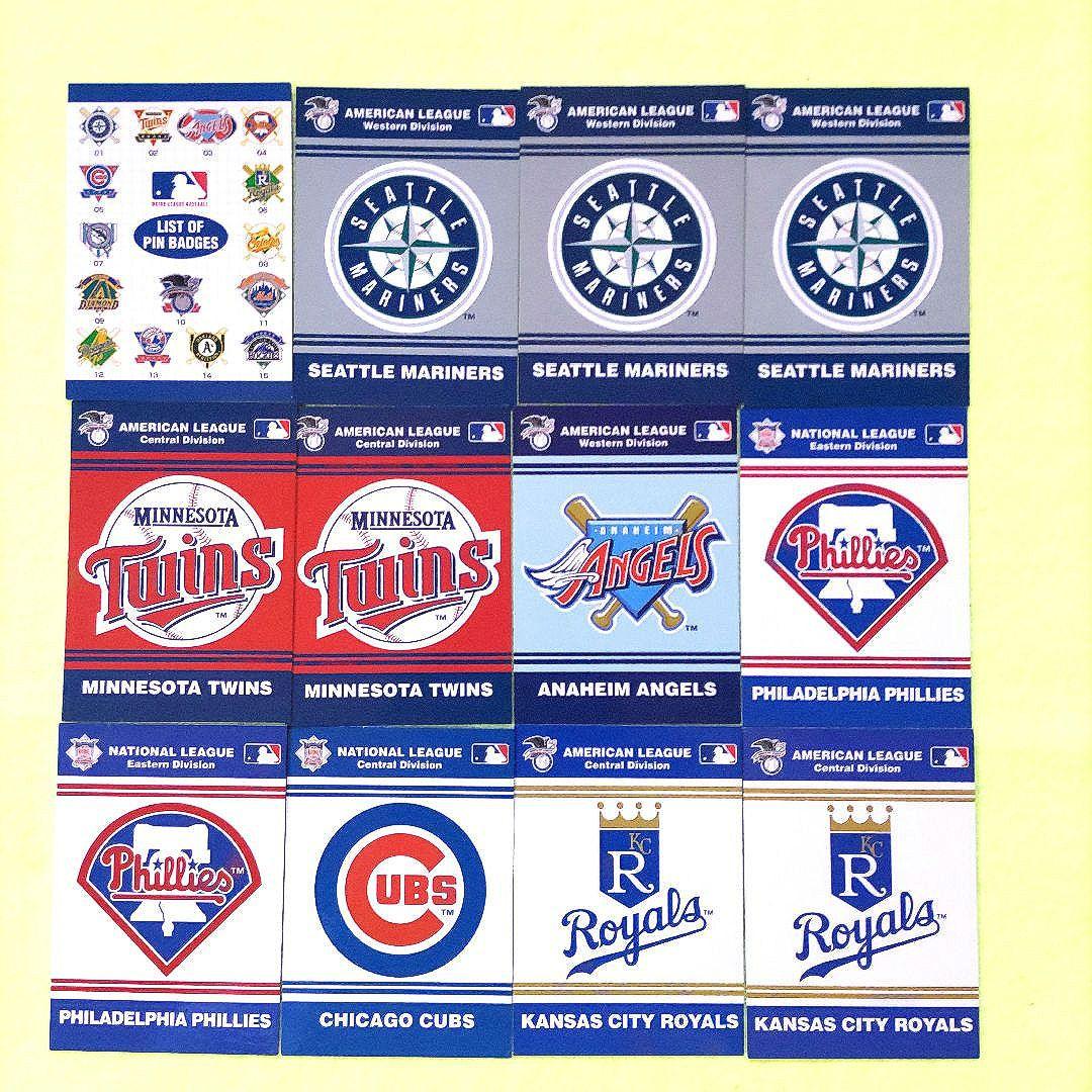 カネボウフーズ☆メジャーリーグピンバッジ、球団カードとオマケ品
