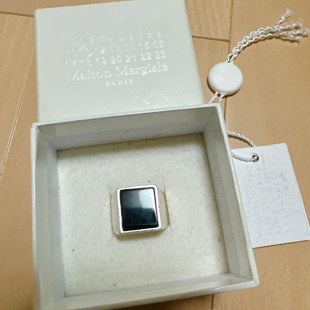 Maison Margiela】ブラックオニキス シルバーリング - メルカリ