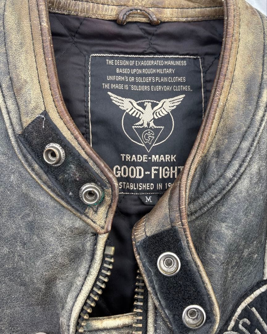 GOOD-FIGHT シングルライダースジャケット 革ジャン 牛革