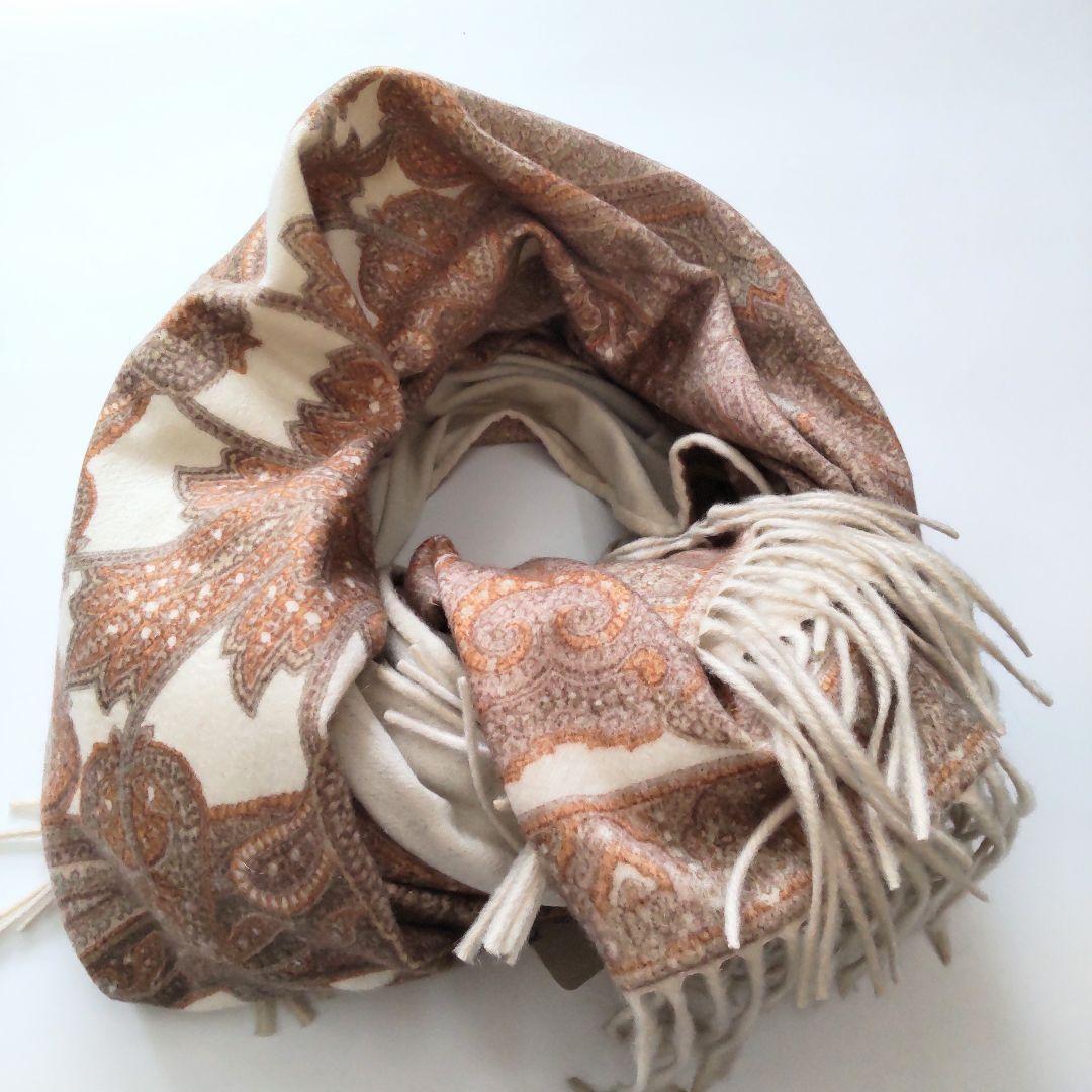 未使用 タグ付 カシミヤ100％ コロンボ×ミラショーン ペイズリー ストール