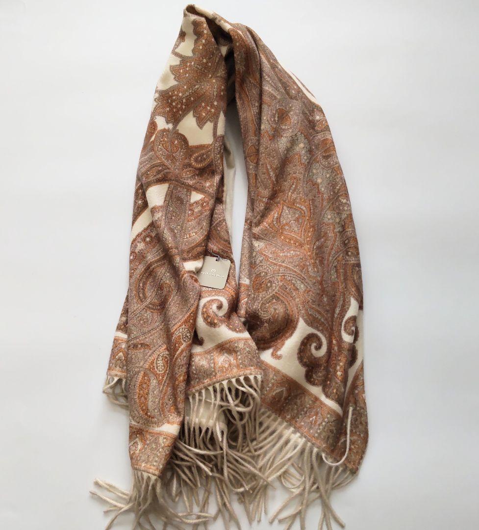 未使用 タグ付 カシミヤ100％ コロンボ×ミラショーン ペイズリー ストール