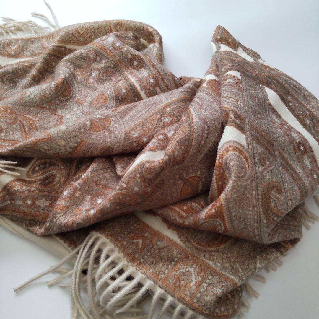 未使用 タグ付 カシミヤ100％ コロンボ×ミラショーン ペイズリー ストール