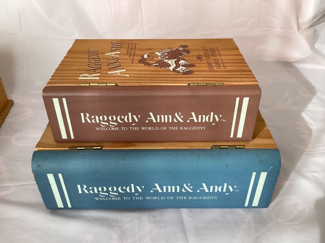 Raggedy Ann & Andy 木製小物入れ５点セット　カントリー雑貨