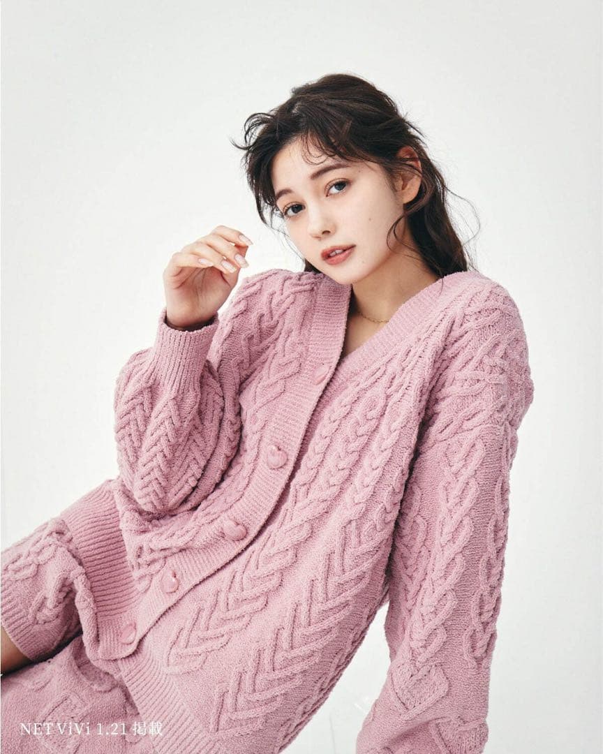 gelato pique スフレハートアランカーディガン ピンク - メルカリ