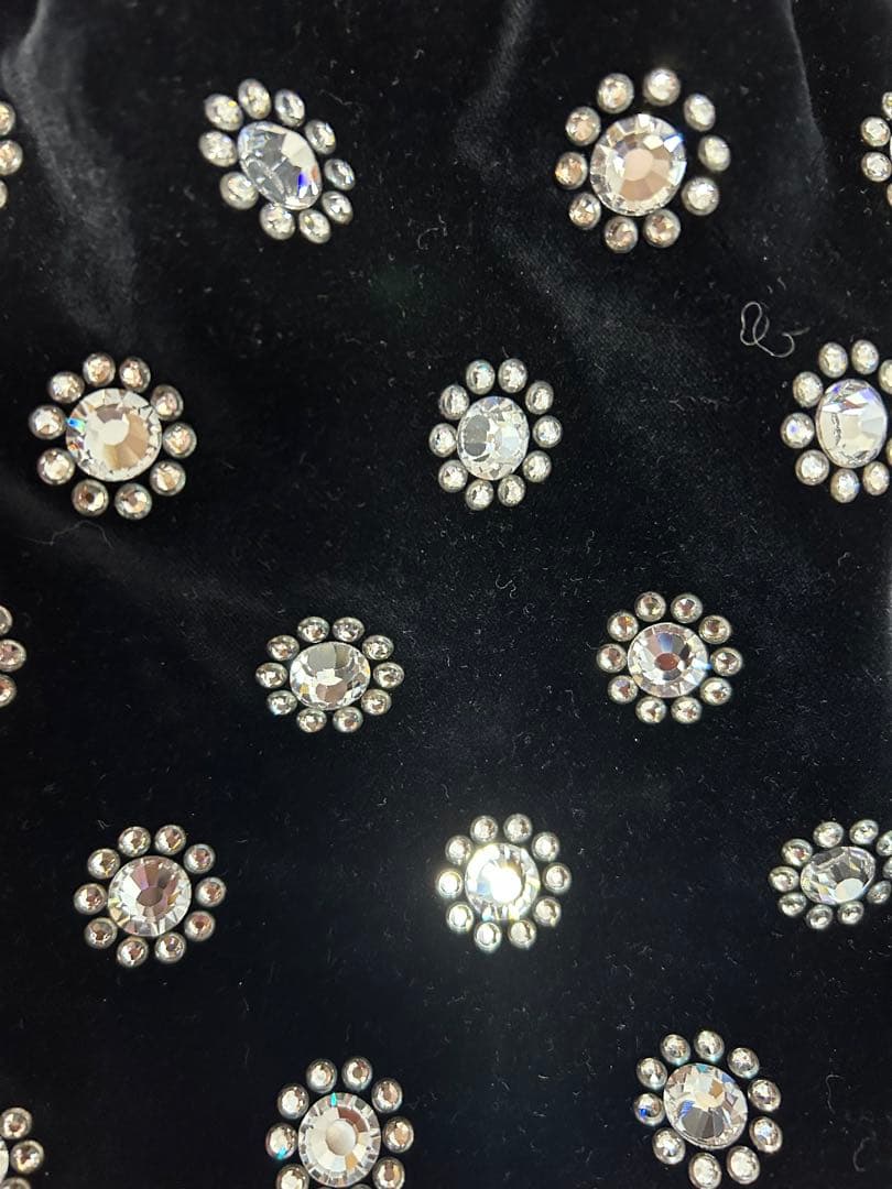 ミュウミュウ　miumiu ブラックベルベット 巾着バッグ