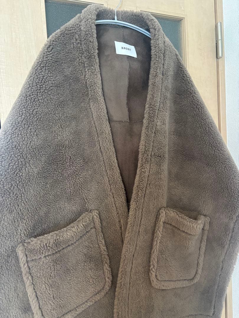 【美品】HAINT ハウント　ボアストール　ダークベージュ
