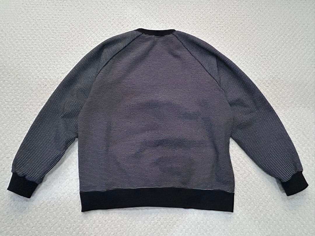 美品 ENNOY BORDER CREW NECK SWEAT BLACK XL