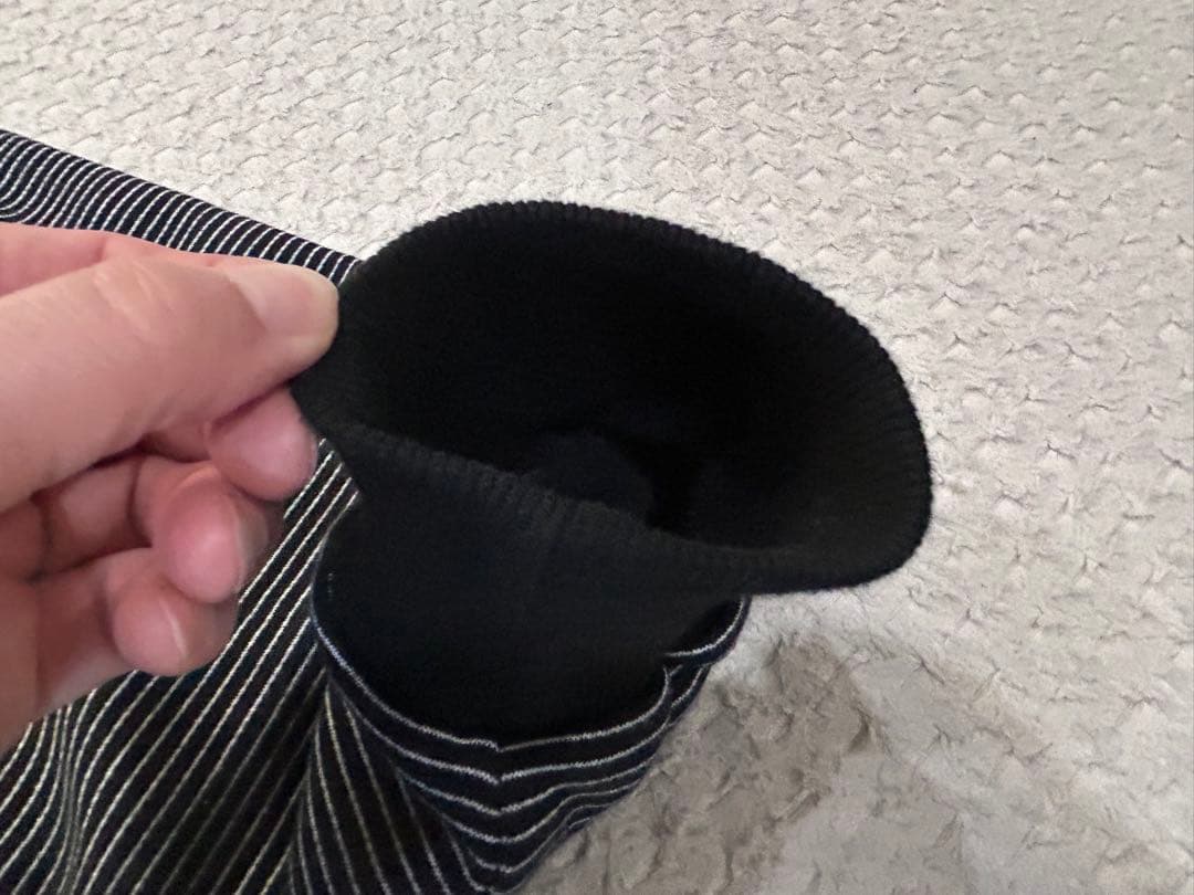 美品 ENNOY BORDER CREW NECK SWEAT BLACK XL