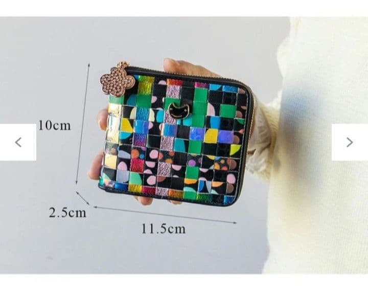 ツモリチサト　エポネコメッシュ ラウンドファスナー2つ折り財布　ピンク