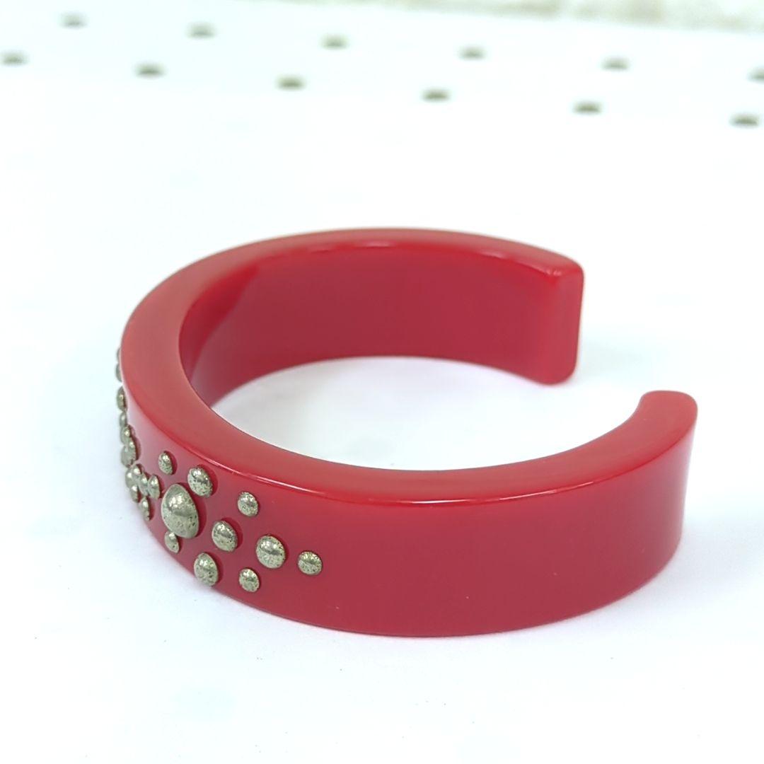 Dior ディオール ロゴバングル ラインストーン レッド