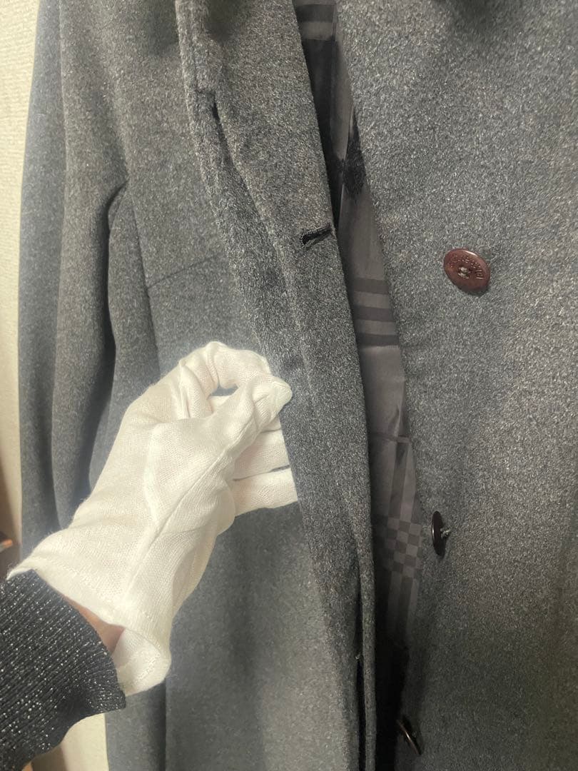 Burberrys'アンゴラウール ロングコート 40 グレー 総丈120