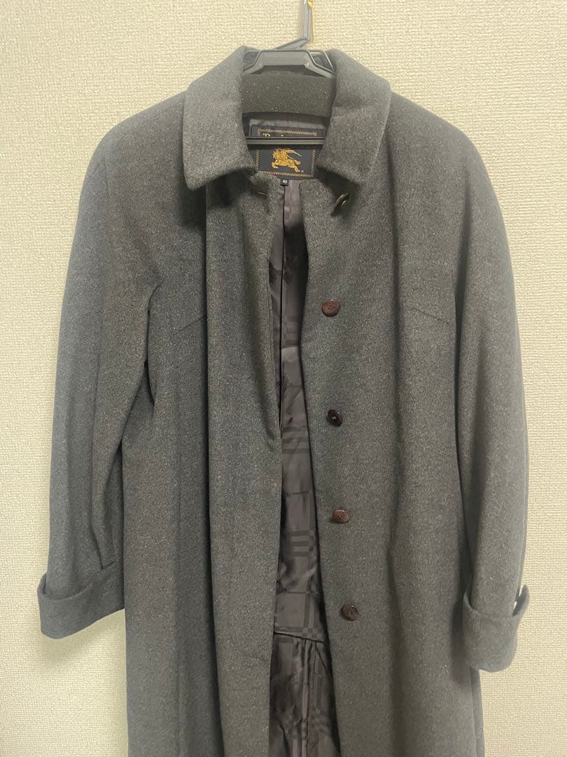 Burberrys'アンゴラウール ロングコート 40 グレー 総丈120