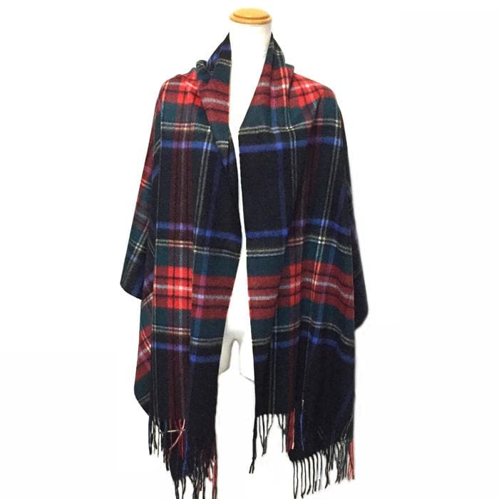 大幅値下70㎝×200超大判100%カシミヤストールマフラー新品ブラックチェック