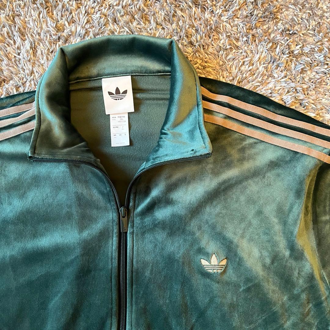 極美品✨】adidas アディダス ファイヤーバード ベロア グリーン 2XL