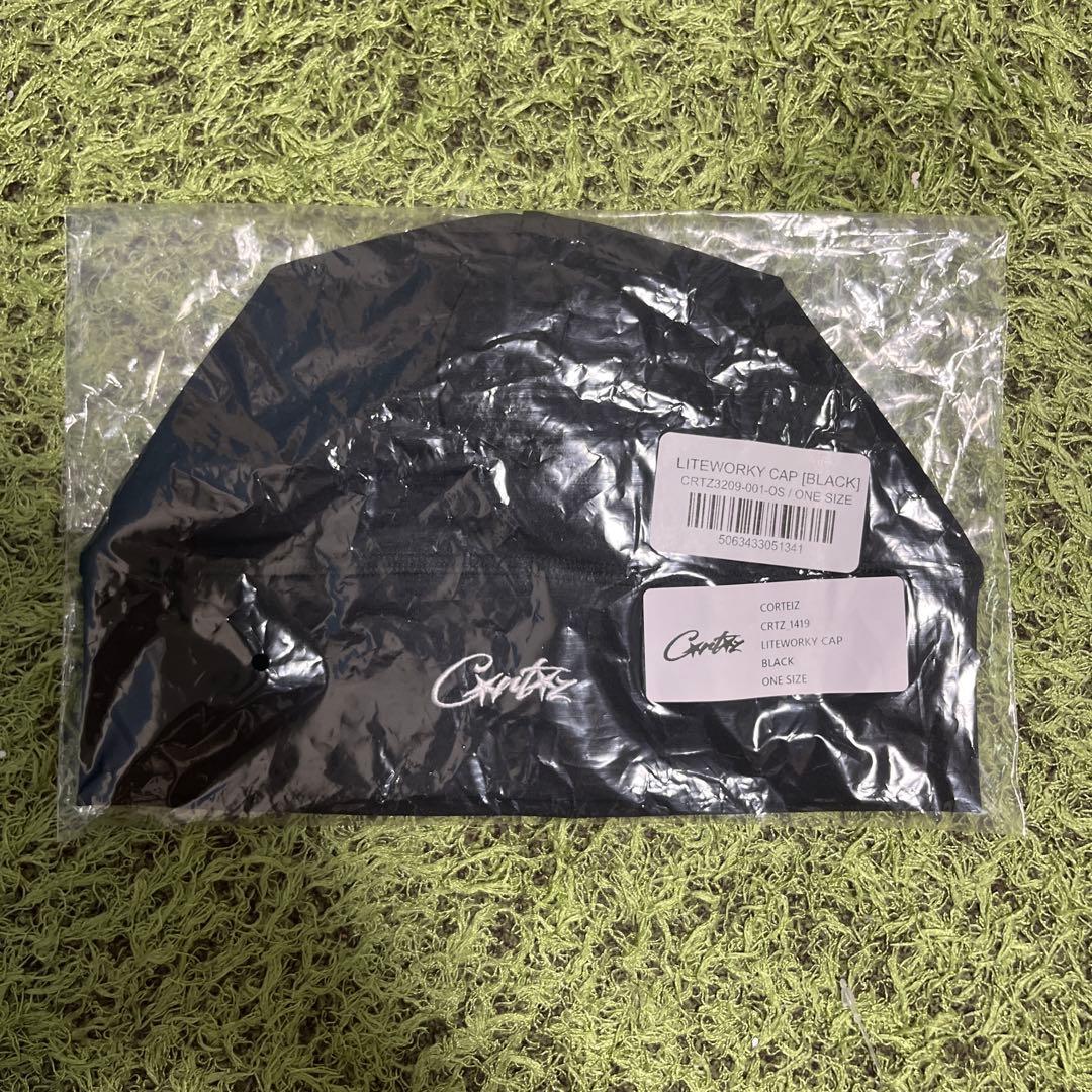 corteiz スカルキャップ　ブラック フリーサイズ