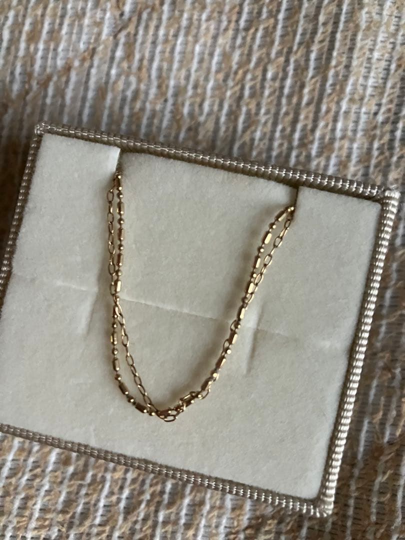 ete K10YG レイヤード カットボールチェーン ブレスレット