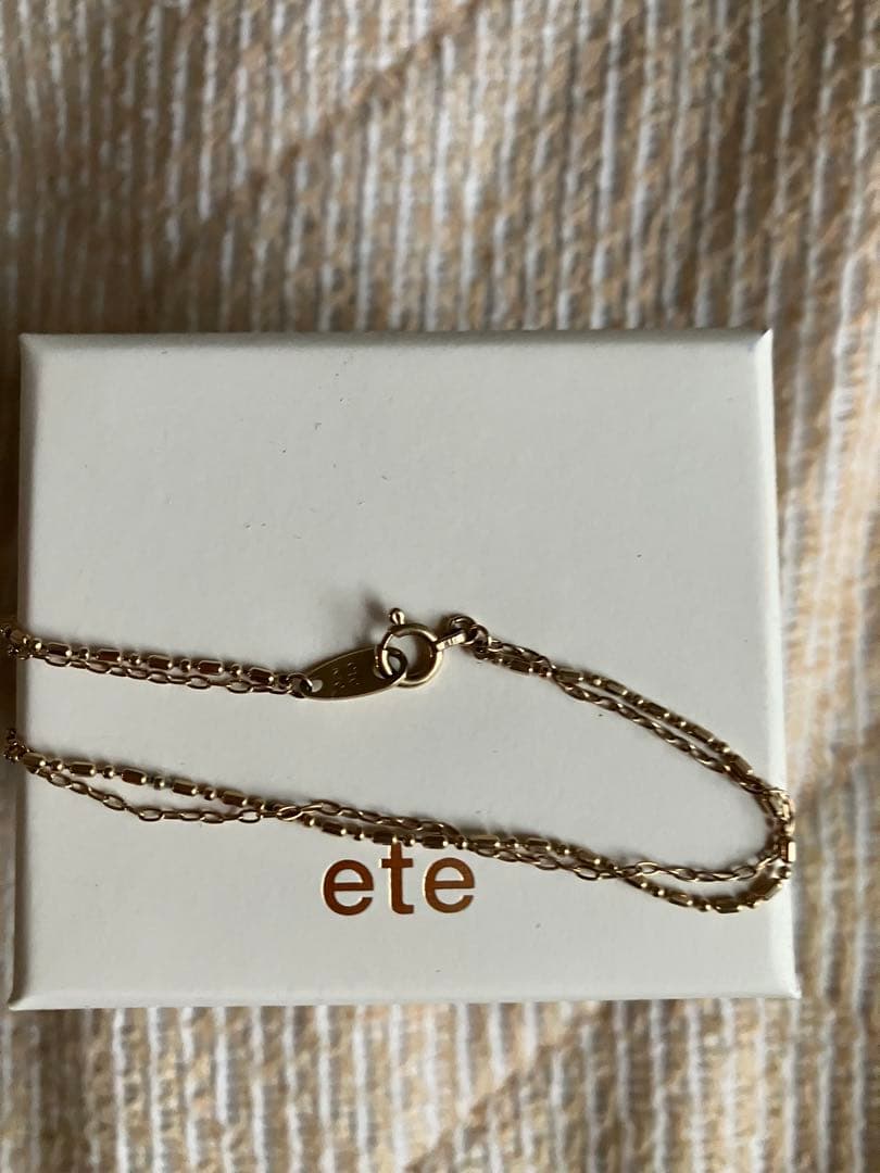 ete K10YG レイヤード カットボールチェーン ブレスレット