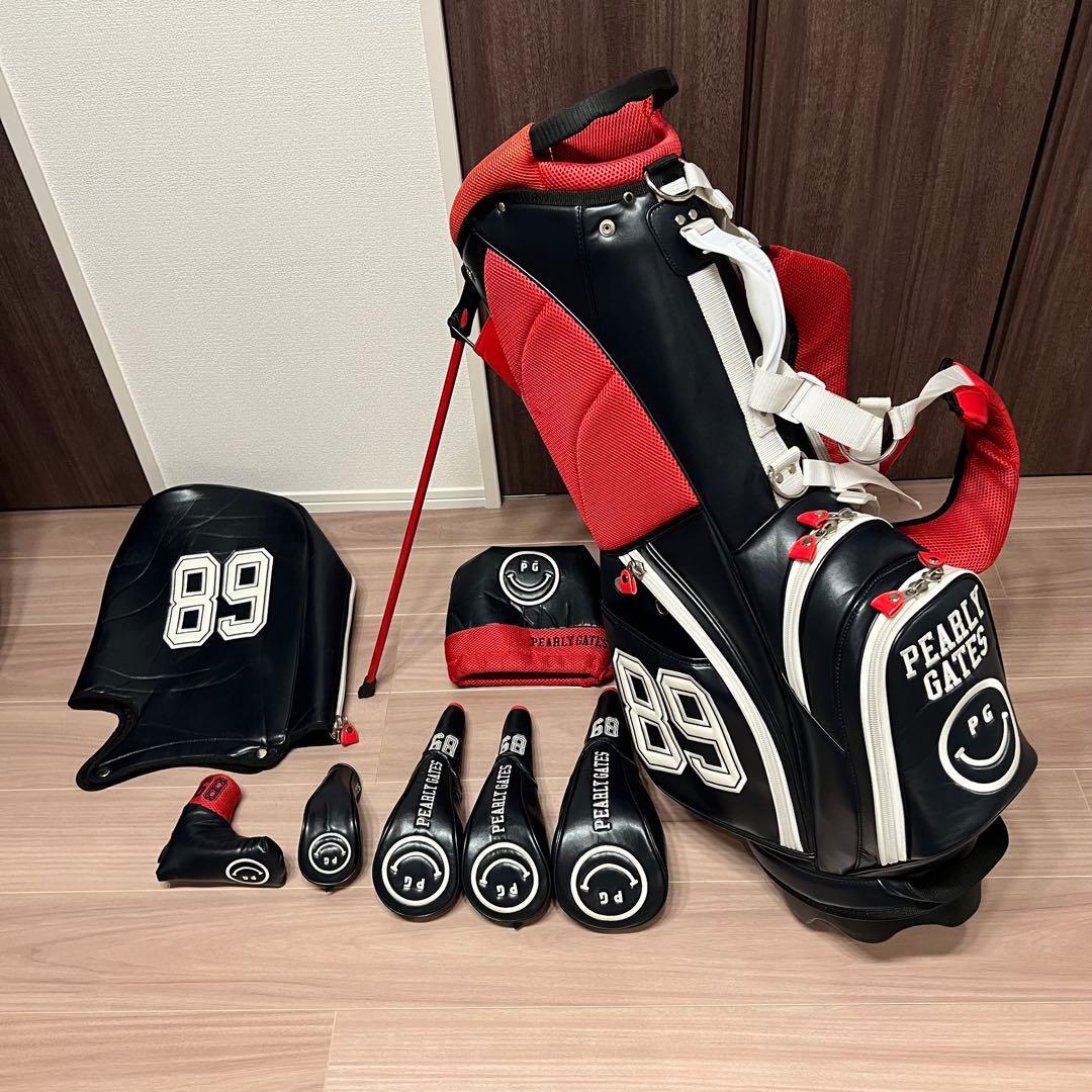 【美品】PEARLY GATES 限定キャディバッグ ヘッドカバー6点付き