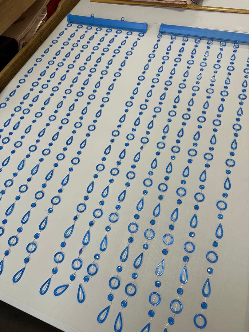 青い雫のれん 昭和レトロ 可愛い 懐かしい レトロポップ 横30㌢長さ80