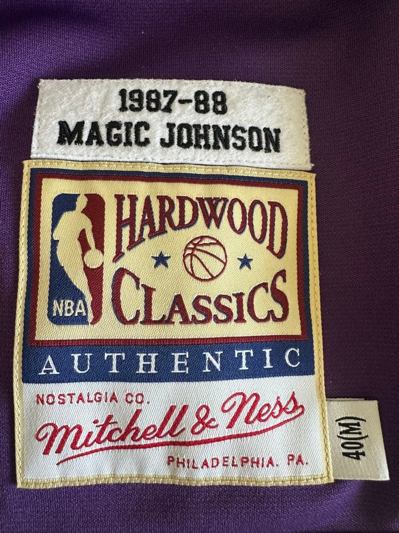 【未使用】激レア！Lakers 40(M) マジック・ジョンソン87-88年復刻