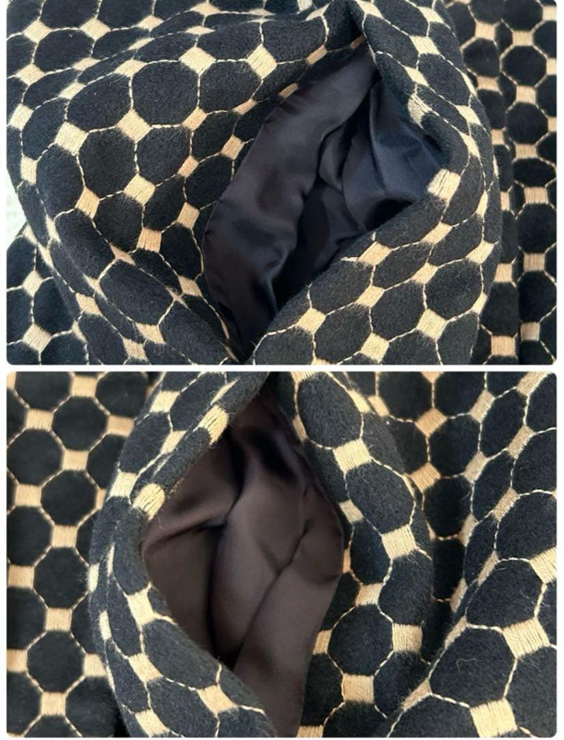 ✨未使用 トッカ アンゴラ 羊毛 ロングコート 総柄 ベロア風