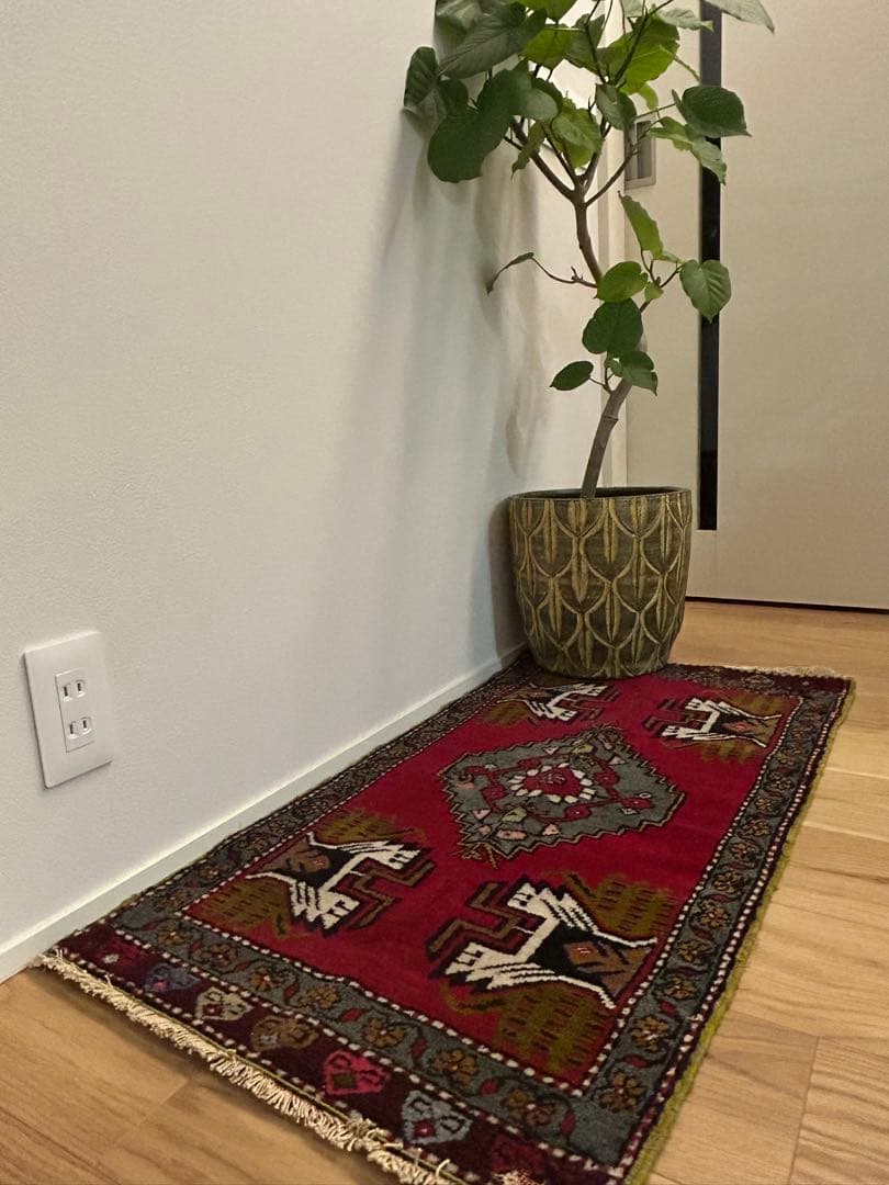 トライバルラグ・トルコヴィンテージラグ・ウール約51×100cm