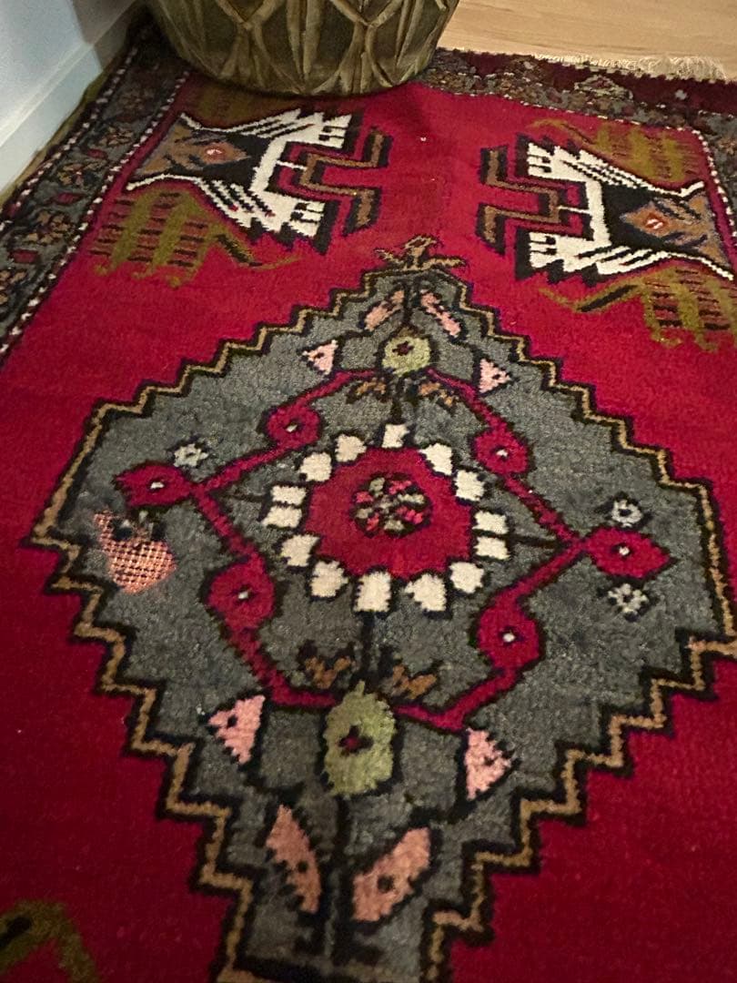 トライバルラグ・トルコヴィンテージラグ・ウール約51×100cm