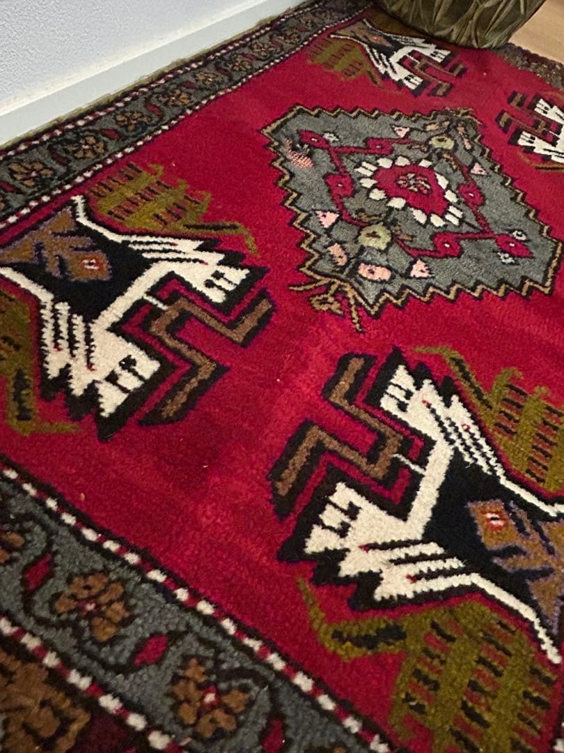 トライバルラグ・トルコヴィンテージラグ・ウール約51×100cm