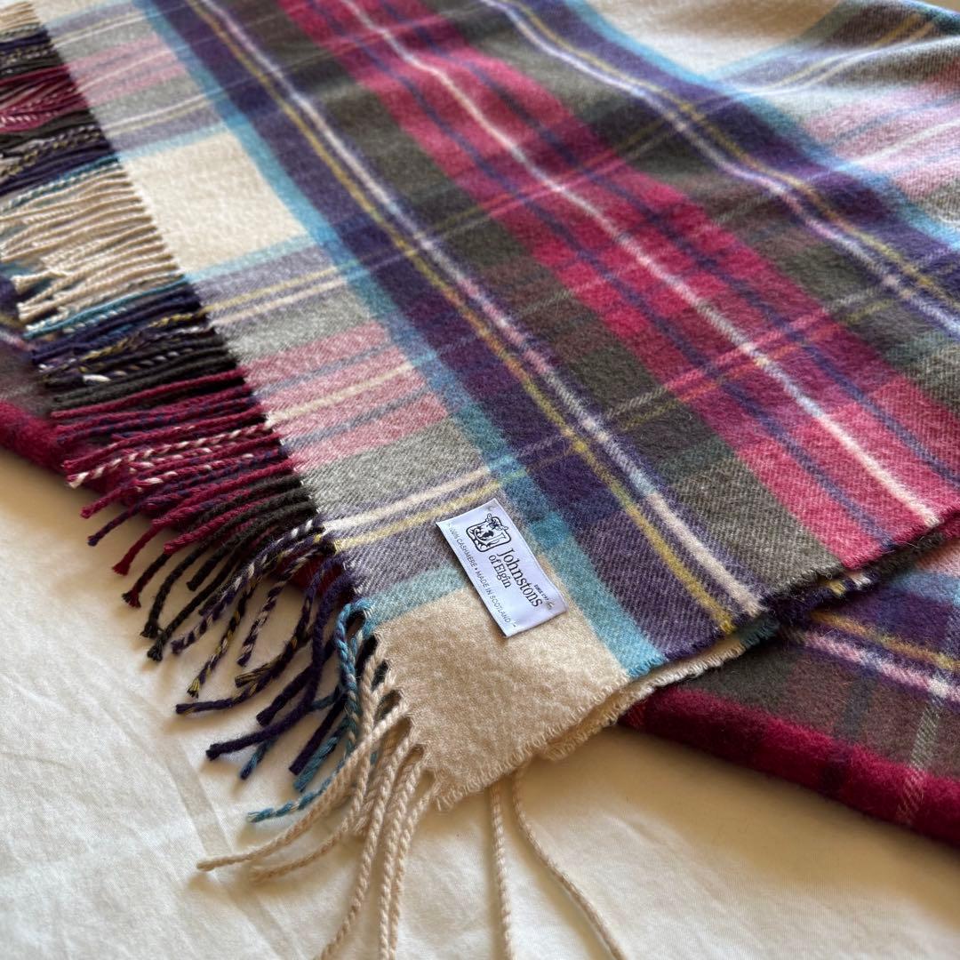 ジョンストンズ カシミヤ100％ 大判ストール ヘシアンドレス