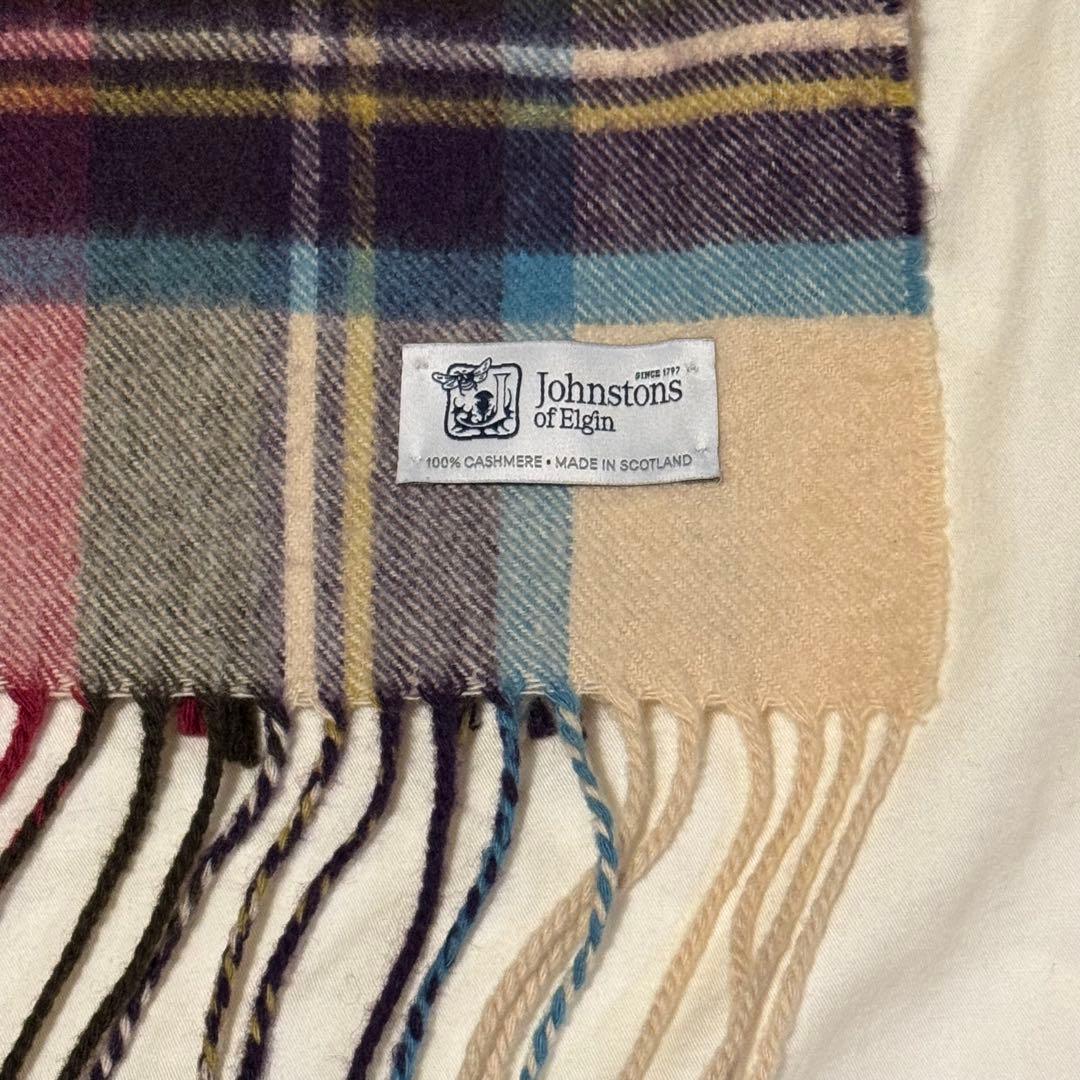 ジョンストンズ カシミヤ100％ 大判ストール ヘシアンドレス