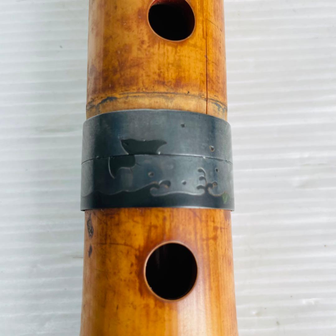 尺八 露秋銘 都山流 銀巻 歌口キャップ 伝統楽器 和楽器 管楽器 笛