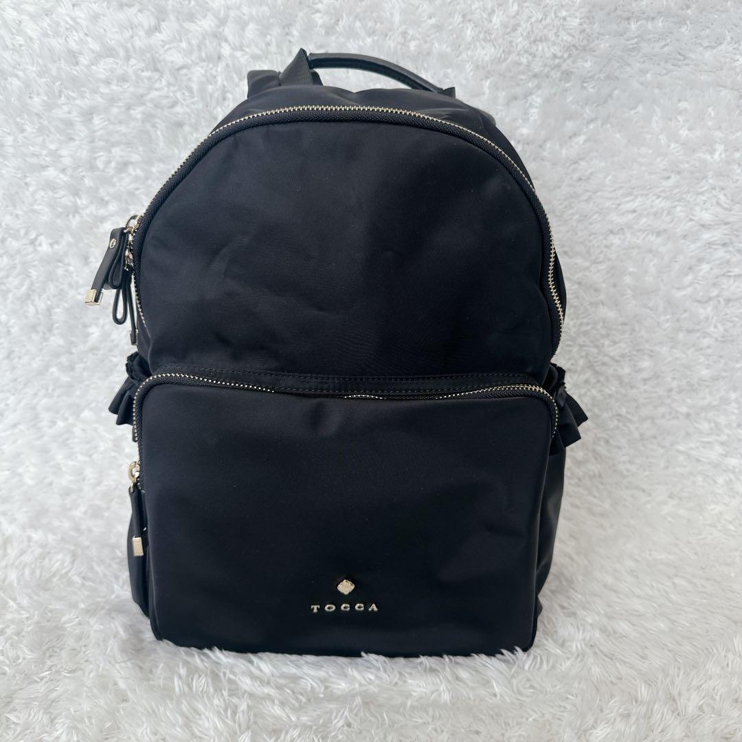 【未使用級】TOCCA リュック フリルポケット　黒