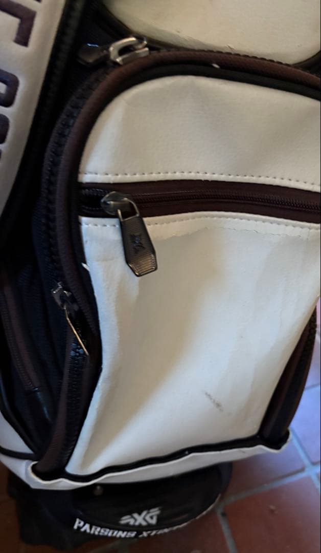 PXG キャディバッグ 白黒 バッグのみ