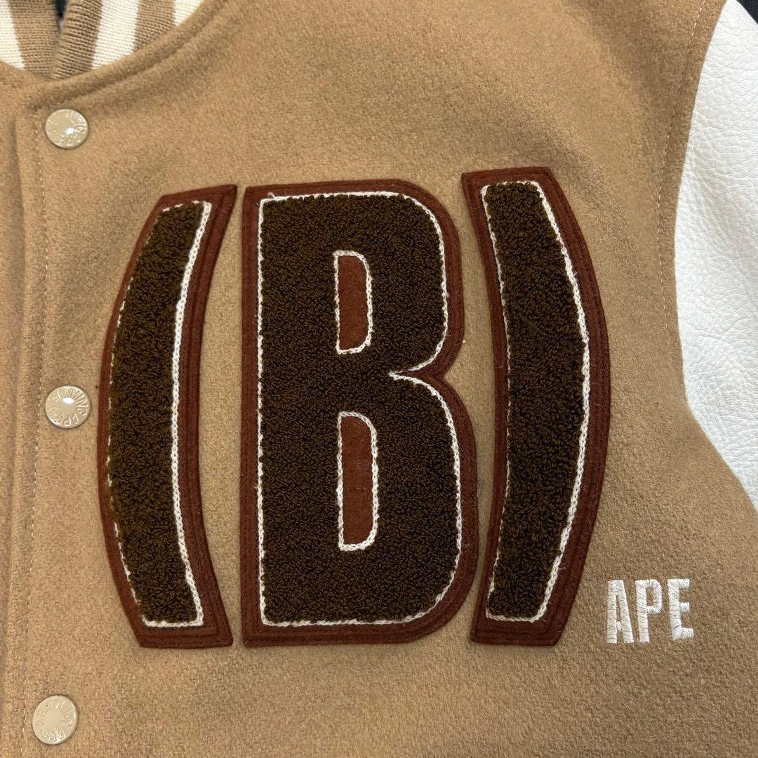 5984【スタッフ限定】アベイシングエイプ☆ワッペン付きレザースタジャン 青山