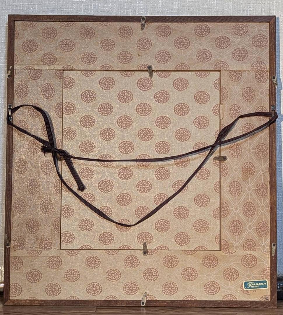 【真作】絵画　日本画（色紙）　酒席の賑わい　文人墨彩画　漢詩と人物群像　Y74