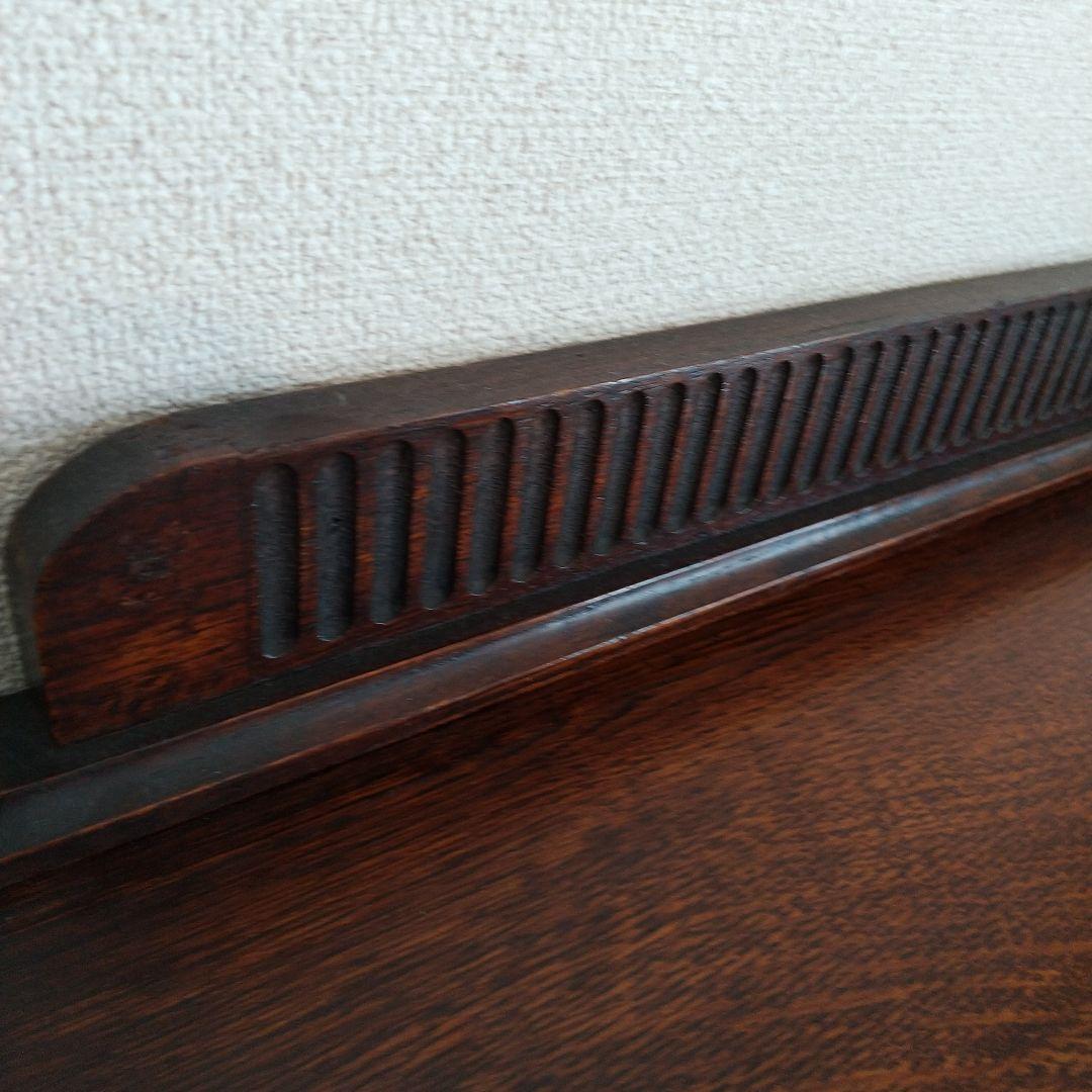 イギリス　アンティーク家具　ビューロー　オーク　本棚　サイドバイサイド