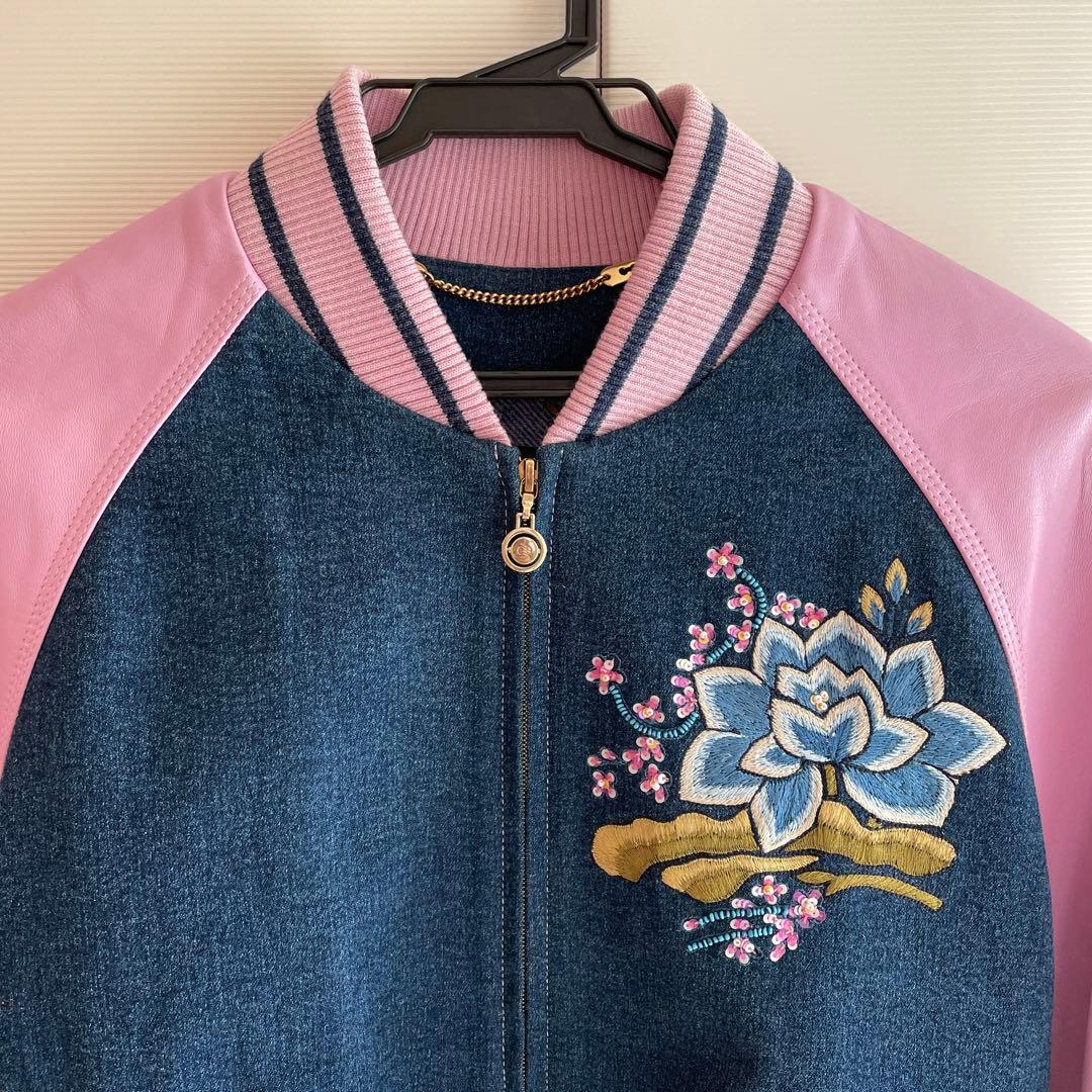 新品未使用　ESCADA エスカーダ　レザーブルゾン　ジャケット　デニム