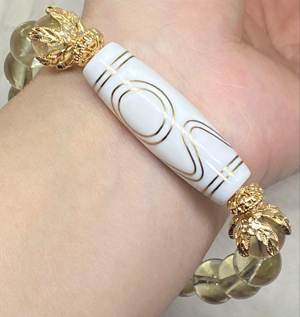 息増懐金線天珠　スターシトリン　魔除け　厄除け　高品質　金運　財運　幸運　開運