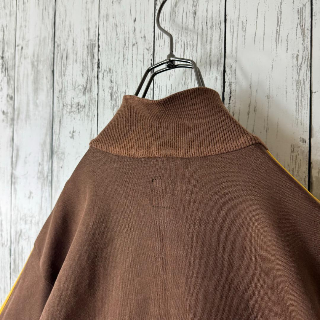 【希少】アディダス ジャージ 3XL 茶色 ブラウン イエロー 黄色 ミニロゴ